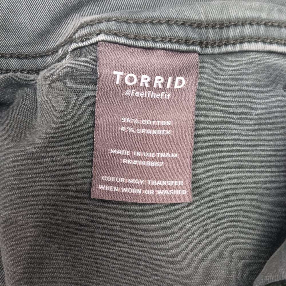 Torrid Jogger Cargo Pant Women 20R Green Cotton Stretch Utility 42945702 - Picture 4 of 10